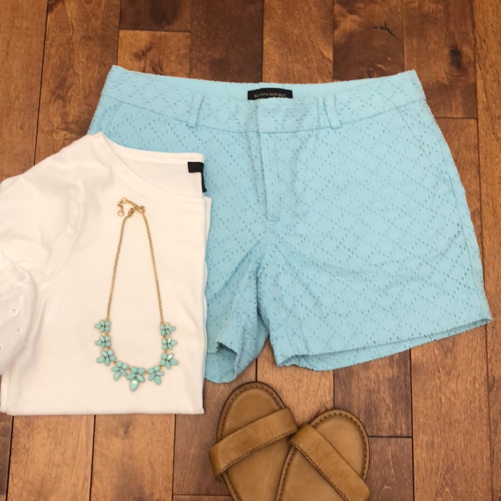 Banana Republic Aqua Textured Shorts
